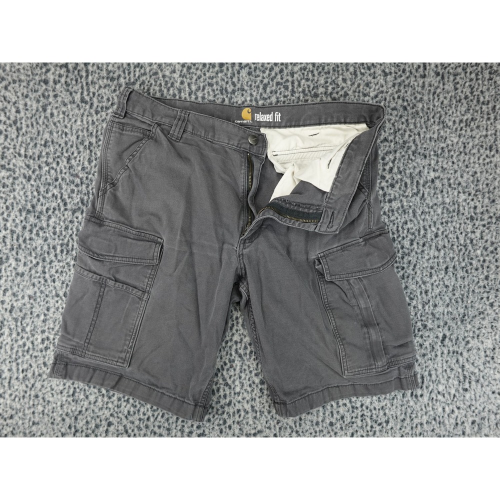 Carhartt Cargo Shorts Mens 36 Gray Relaxed Fit Canvas Workwear Utility 11613